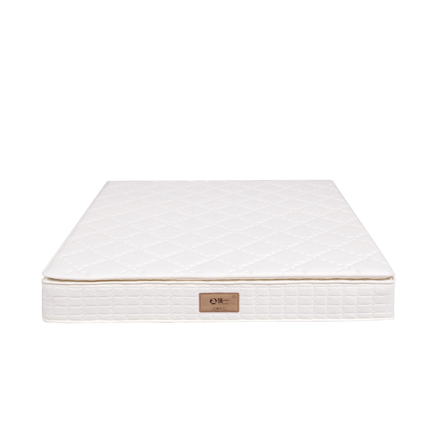 QYM005 – Luxury Knitted Peony Fabric Hybrid Mattress | Natural Latex, High-Resilience Foam & Independent Pocket Springs