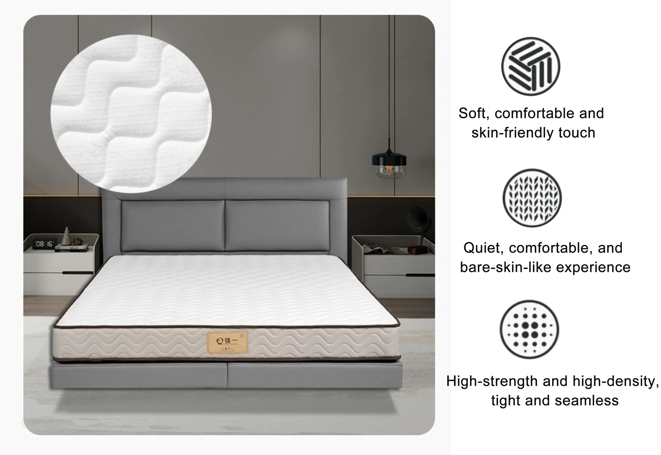 High-grade knitted cotton, soft and delicate against the skin.