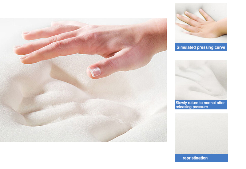 High-density memory foam core, slow rebound, good sleep.