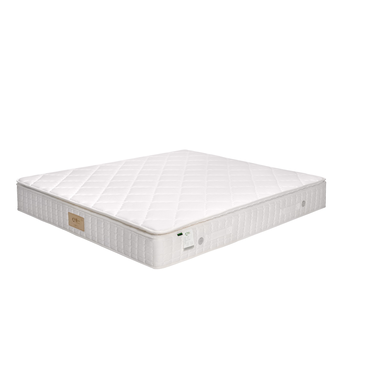 QYM005 – Luxury Knitted Peony Fabric Hybrid Mattress Natural Latex, High-Resilience Foam & Independent Pocket Springs